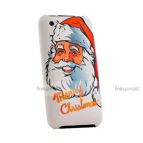 Hard Rigid Plastic Christmas Snap On Case for Apple iPhone 3G 3GS Red