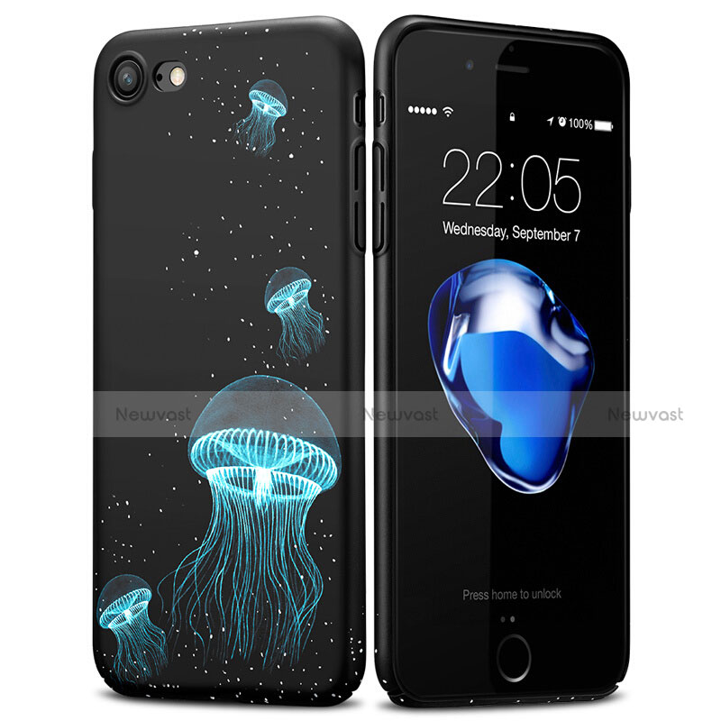 Hard Rigid Plastic Fluorescence Snap On Case for Apple iPhone 8 Black