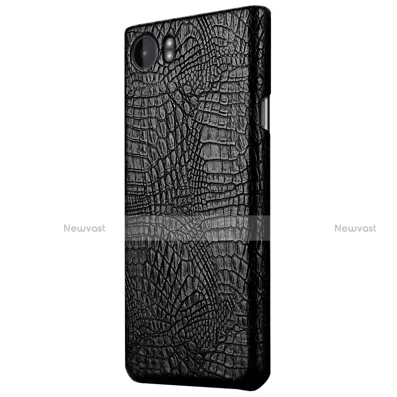 Hard Rigid Plastic Leather Snap On Case for Blackberry KEYone Black