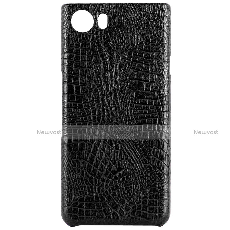 Hard Rigid Plastic Leather Snap On Case for Blackberry KEYone Black