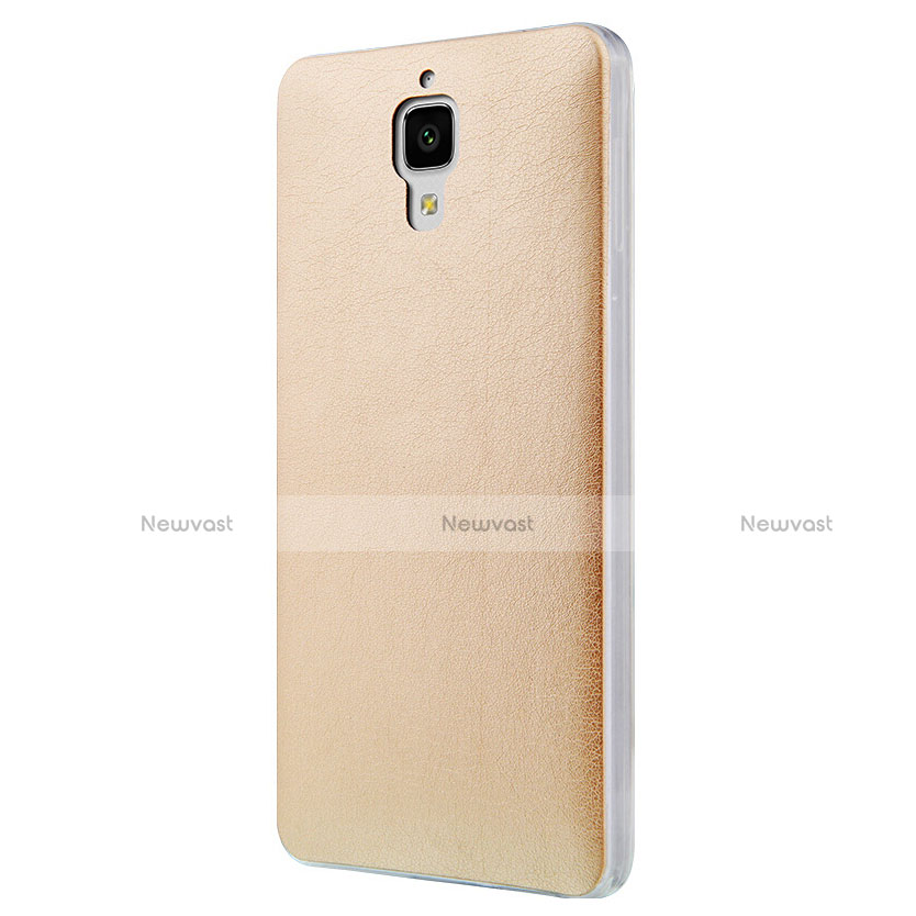 Hard Rigid Plastic Leather Snap On Case for Xiaomi Mi 4 Gold