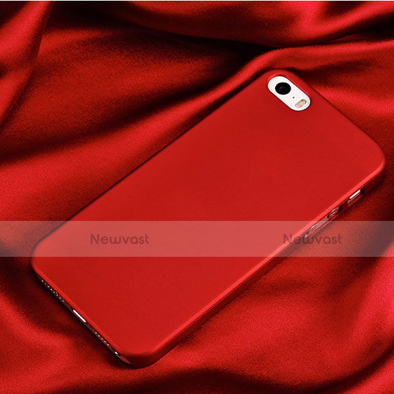 Hard Rigid Plastic Matte Finish Back Cover for Apple iPhone SE Red
