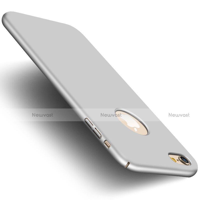 Hard Rigid Plastic Matte Finish Back Cover with Finger Ring Stand for Apple iPhone 6 Plus Silver