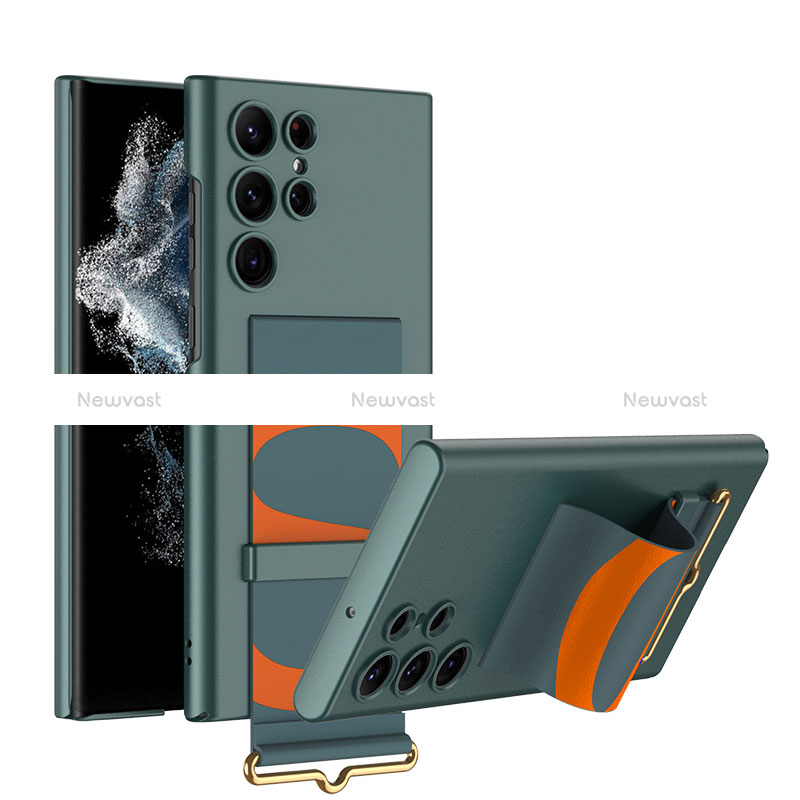 Hard Rigid Plastic Matte Finish Case Back Cover AC1 for Samsung Galaxy S22 Ultra 5G Green