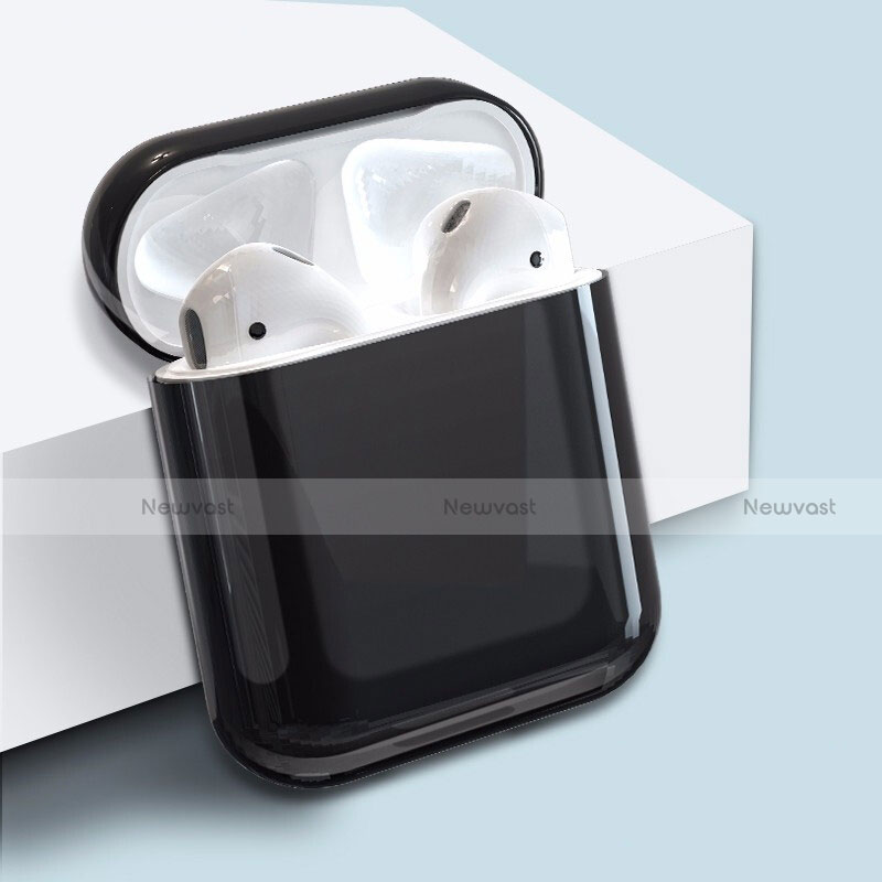 Hard Rigid Plastic Matte Finish Case Back Cover for Apple Airpods Charging Box Black