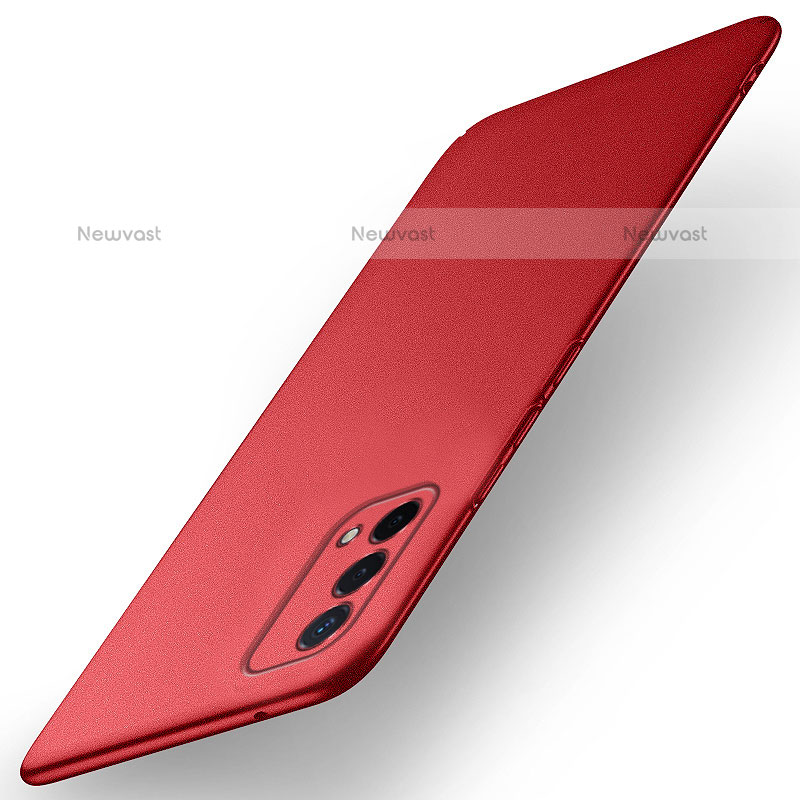 Hard Rigid Plastic Matte Finish Case Back Cover for OnePlus Nord N200 5G Red