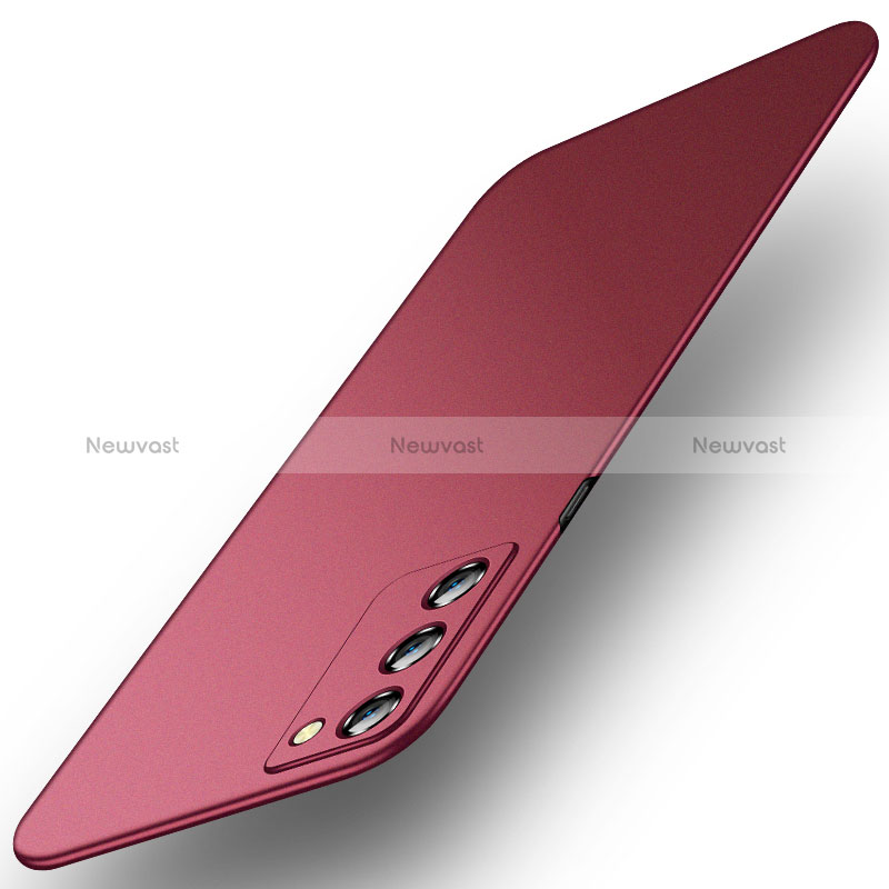 Hard Rigid Plastic Matte Finish Case Back Cover for Oppo A56 5G Red
