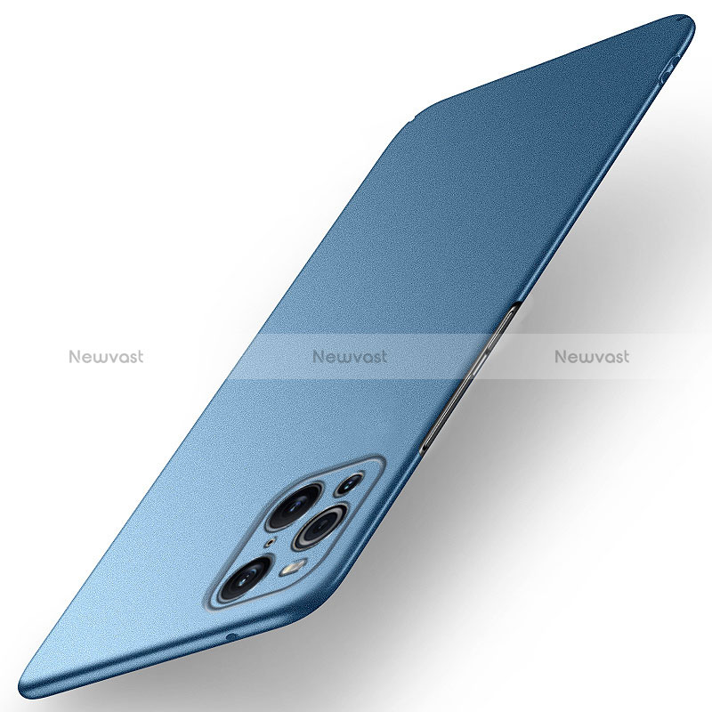 Hard Rigid Plastic Matte Finish Case Back Cover for Oppo Find X3 5G Blue