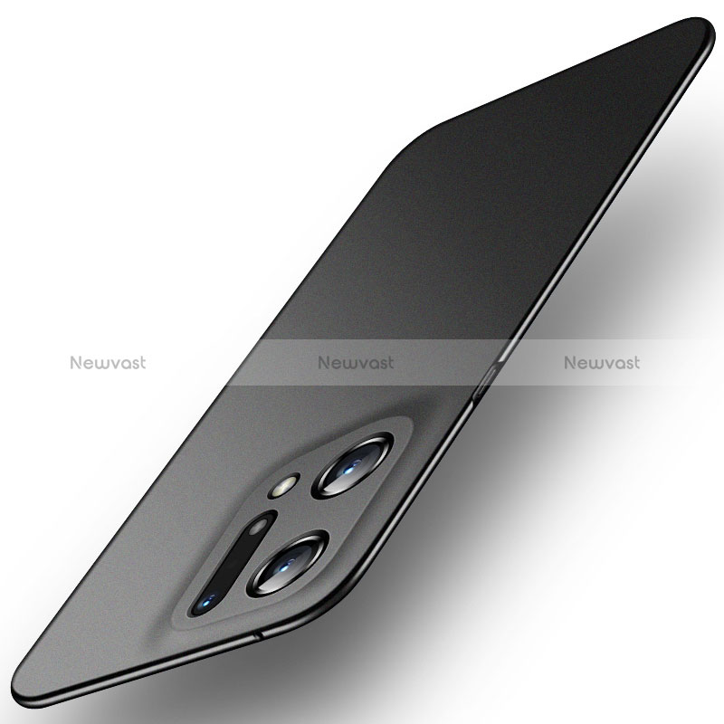Hard Rigid Plastic Matte Finish Case Back Cover for Oppo Find X5 5G Black