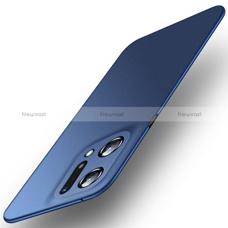 Hard Rigid Plastic Matte Finish Case Back Cover for Oppo Find X5 5G Blue
