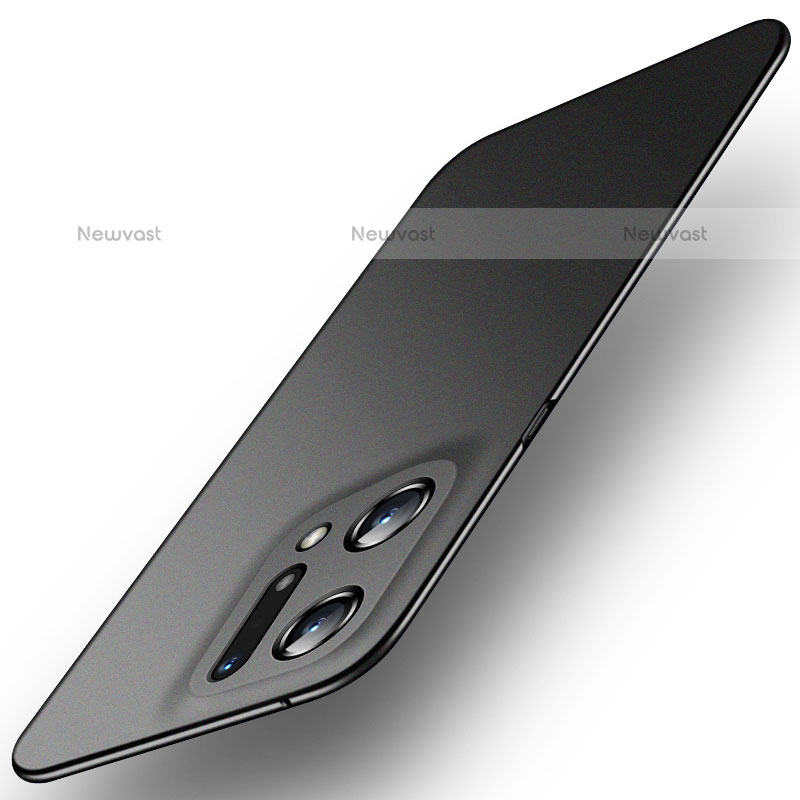 Hard Rigid Plastic Matte Finish Case Back Cover for Oppo Find X5 Pro 5G Black