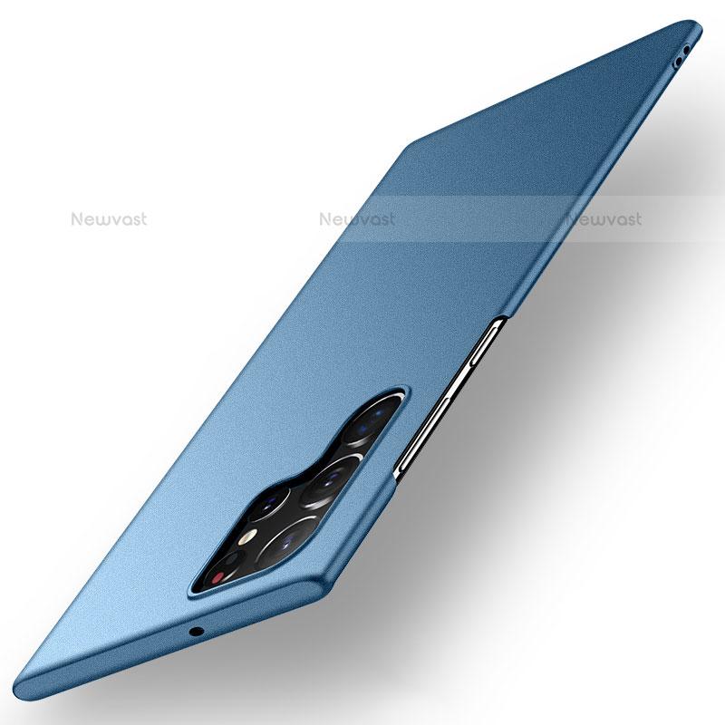 Hard Rigid Plastic Matte Finish Case Back Cover for Samsung Galaxy S22 Ultra 5G Blue