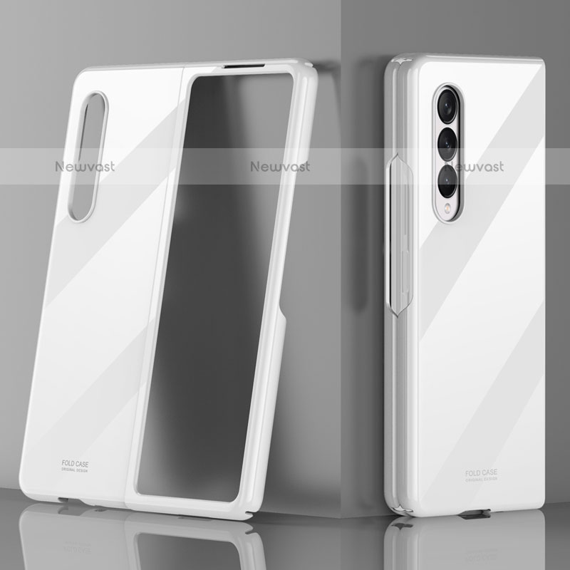 Hard Rigid Plastic Matte Finish Case Back Cover for Samsung Galaxy Z Fold3 5G White