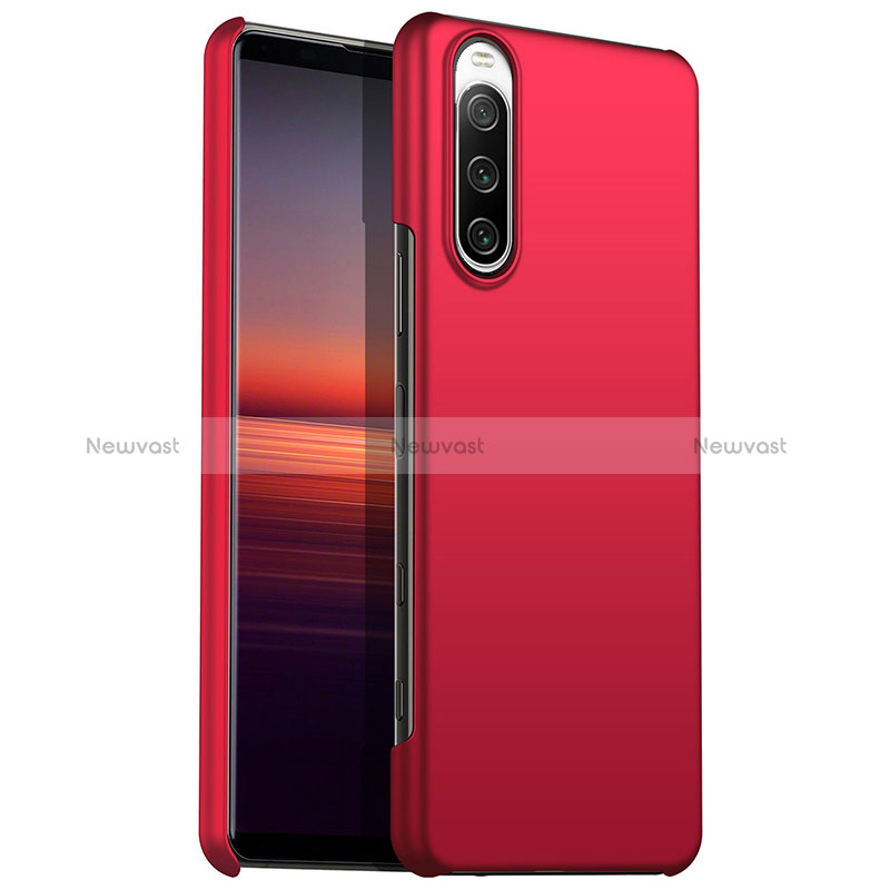 Hard Rigid Plastic Matte Finish Case Back Cover for Sony Xperia 10 III Red