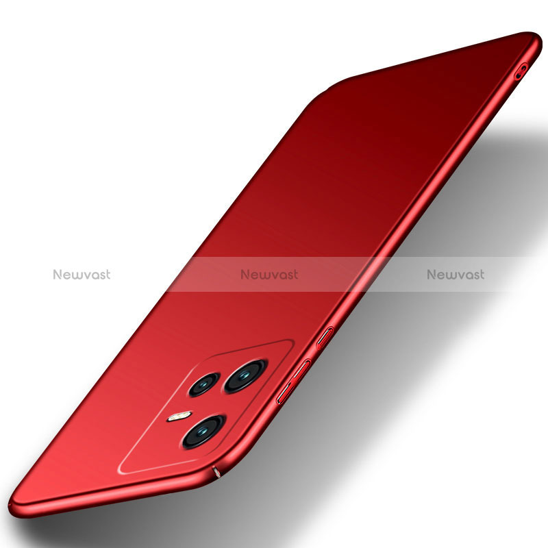 Hard Rigid Plastic Matte Finish Case Back Cover for Vivo X80 Lite 5G Red