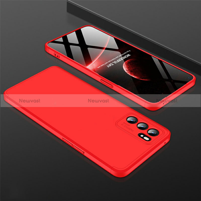 Hard Rigid Plastic Matte Finish Case Back Cover GK1 for Oppo Reno6 Pro 5G India Red