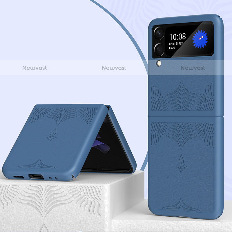 Hard Rigid Plastic Matte Finish Case Back Cover H04 for Samsung Galaxy Z Flip3 5G Blue
