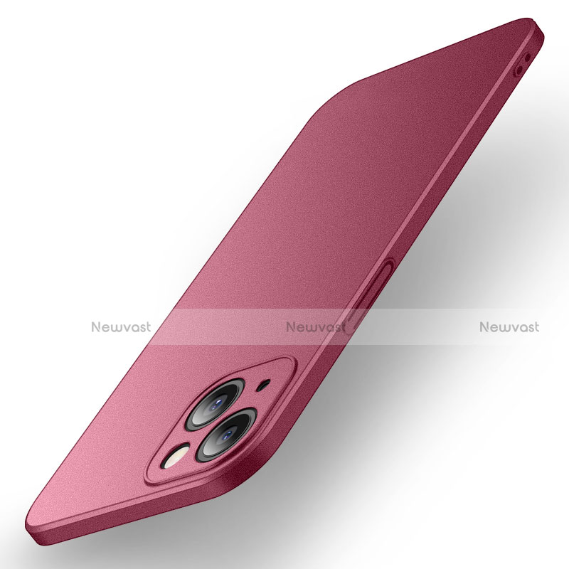Hard Rigid Plastic Matte Finish Case Back Cover M01 for Apple iPhone 13 Mini Red