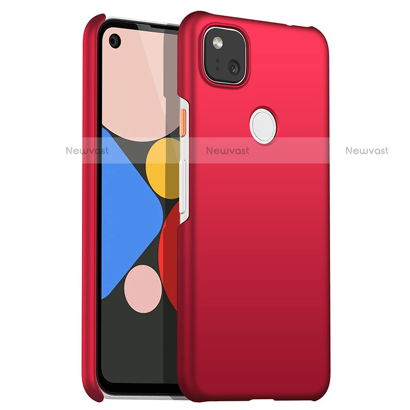 Hard Rigid Plastic Matte Finish Case Back Cover M01 for Google Pixel 4a Red