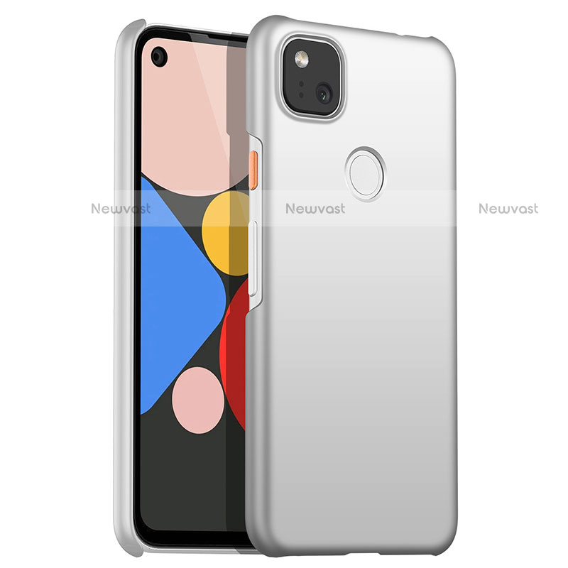 Hard Rigid Plastic Matte Finish Case Back Cover M01 for Google Pixel 4a Silver