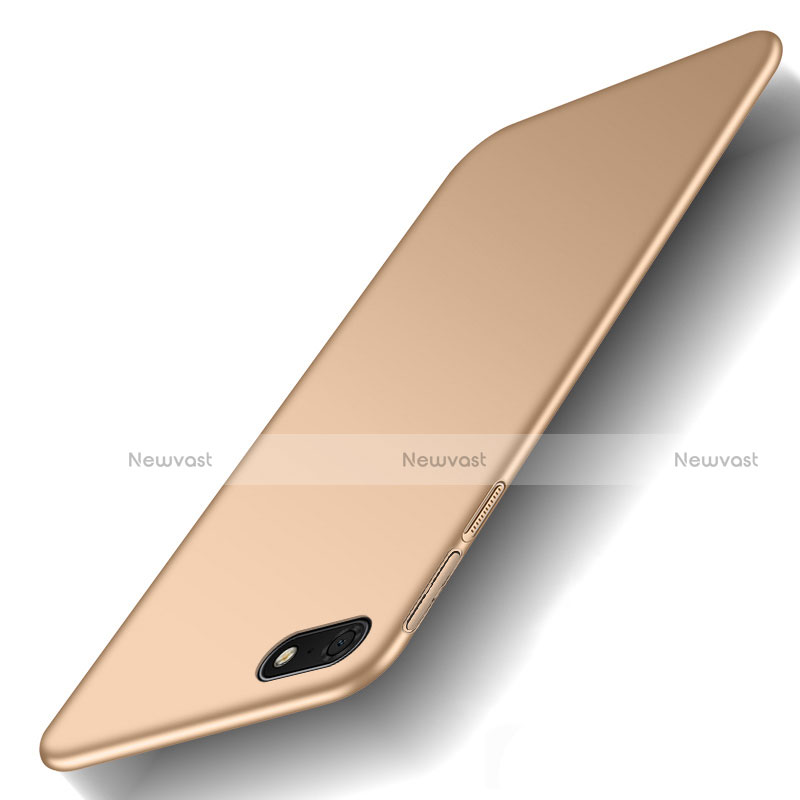 Hard Rigid Plastic Matte Finish Case Back Cover M01 for Huawei Y5 Prime (2018) Gold