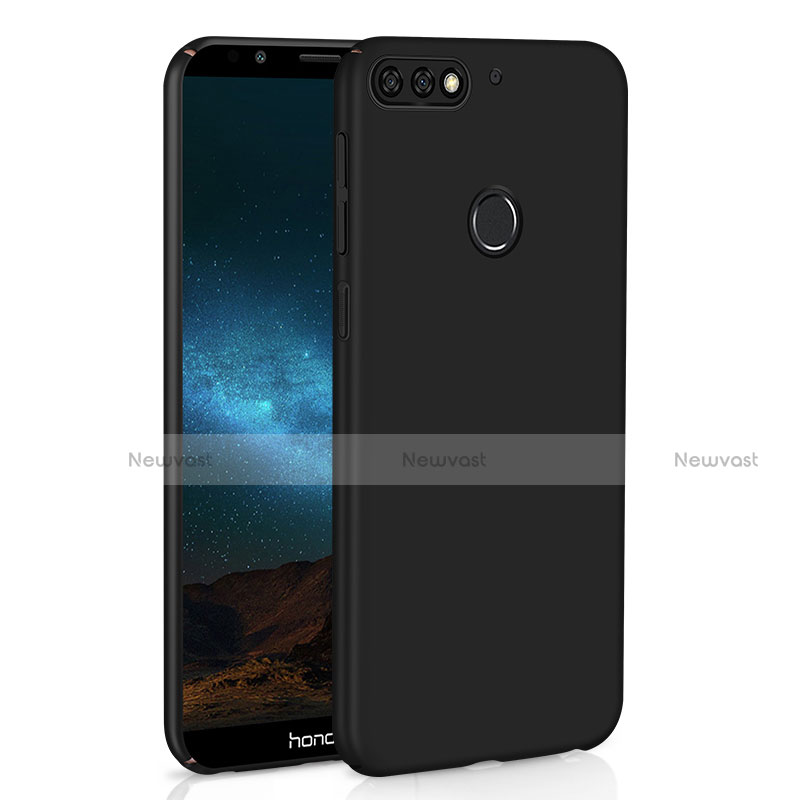 Hard Rigid Plastic Matte Finish Case Back Cover M01 for Huawei Y7 (2018) Black