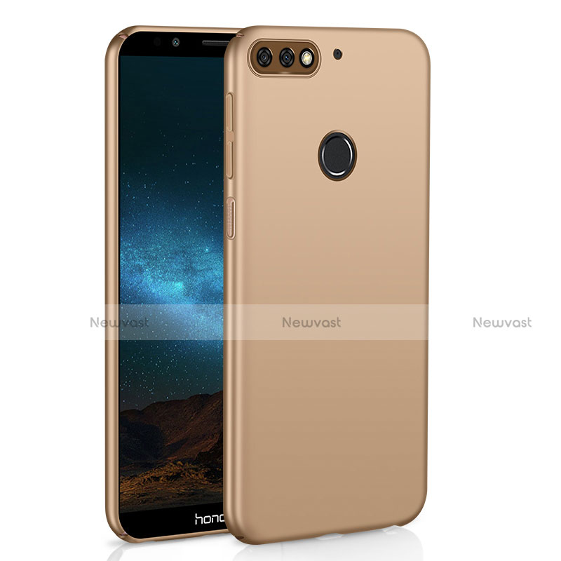 Hard Rigid Plastic Matte Finish Case Back Cover M01 for Huawei Y7 (2018) Gold