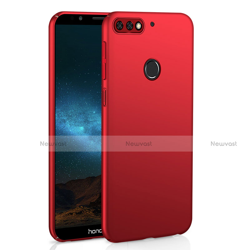 Hard Rigid Plastic Matte Finish Case Back Cover M01 for Huawei Y7 (2018) Red