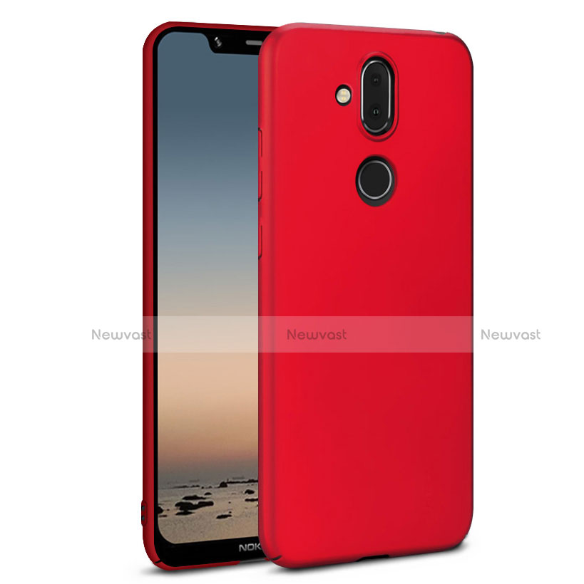 Hard Rigid Plastic Matte Finish Case Back Cover M01 for Nokia 7.1 Plus Red