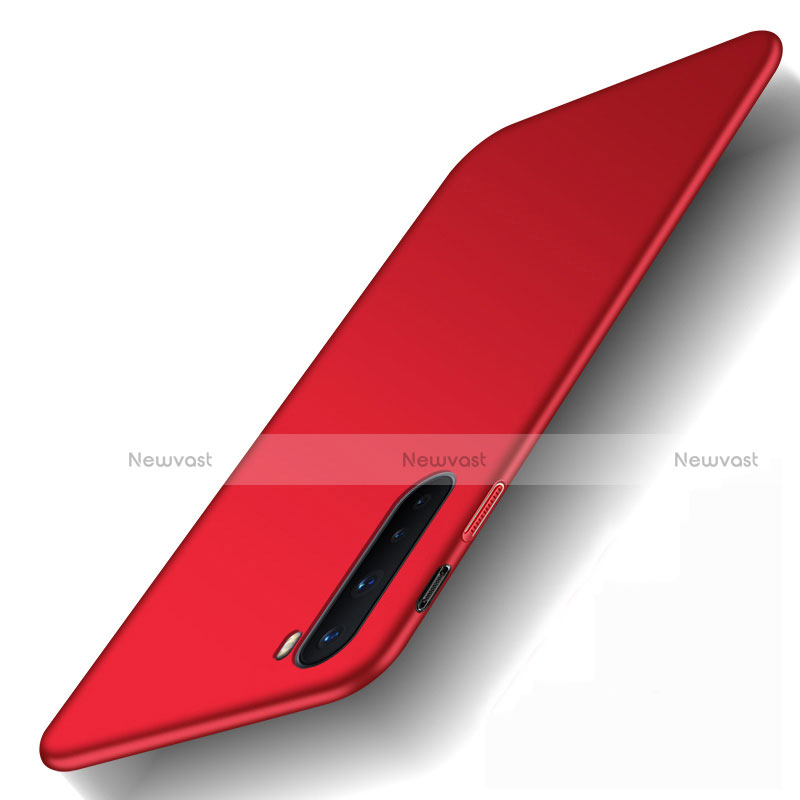 Hard Rigid Plastic Matte Finish Case Back Cover M01 for OnePlus Nord Red