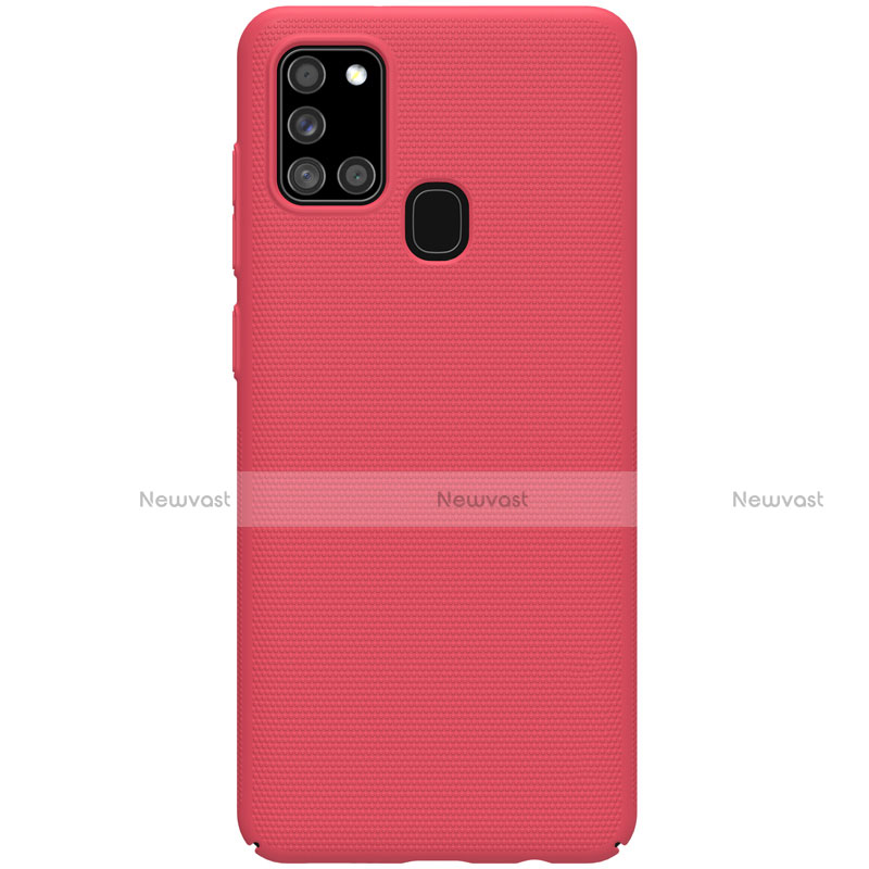 Hard Rigid Plastic Matte Finish Case Back Cover M01 for Samsung Galaxy A21s Red