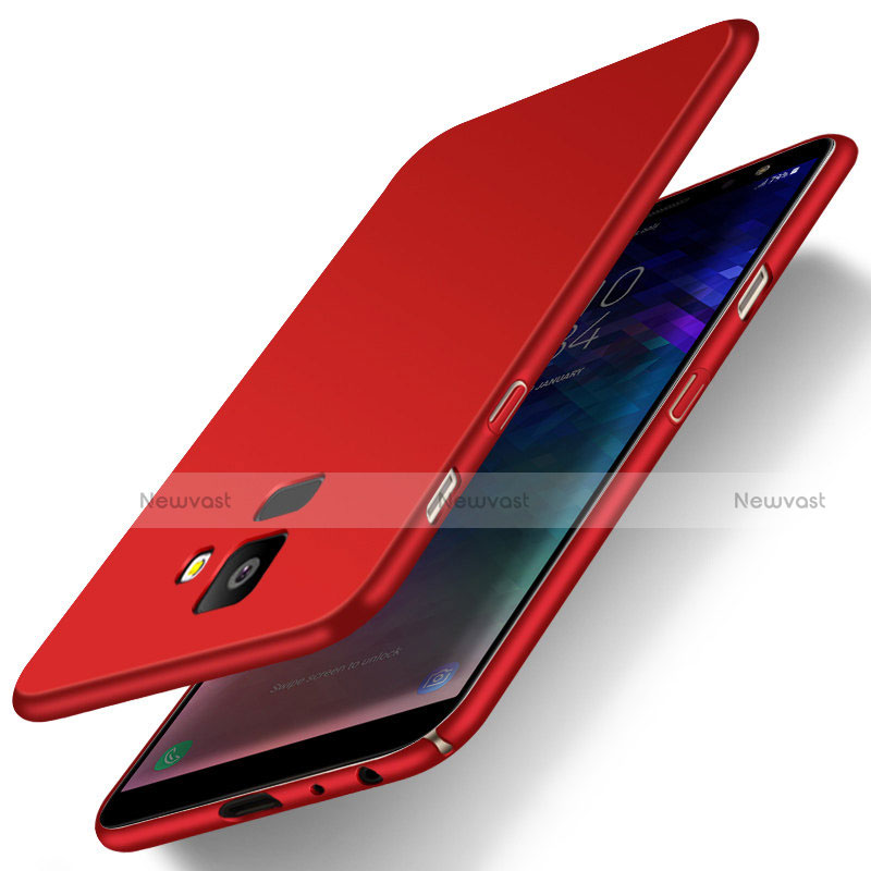 Hard Rigid Plastic Matte Finish Case Back Cover M01 for Samsung Galaxy J6 (2018) J600F Red