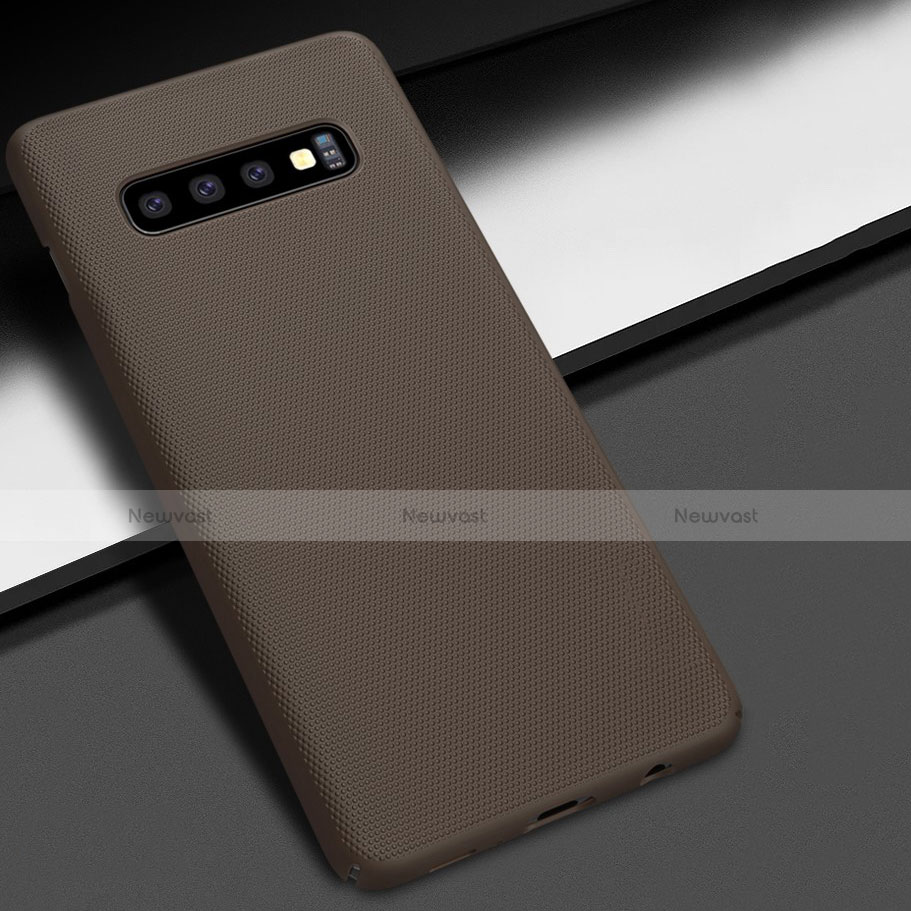Hard Rigid Plastic Matte Finish Case Back Cover M01 for Samsung Galaxy S10 Plus Brown