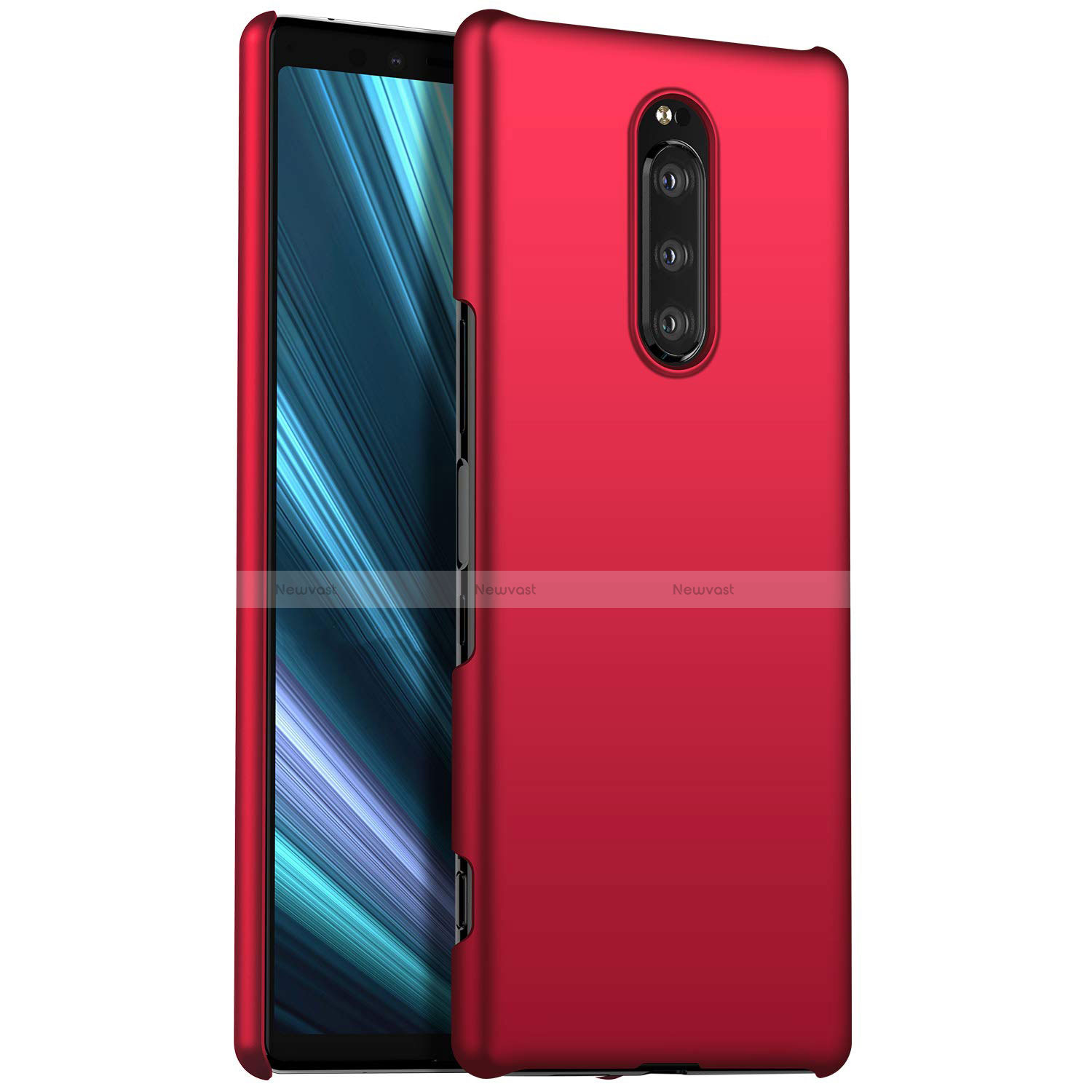 Hard Rigid Plastic Matte Finish Case Back Cover M01 for Sony Xperia 1 Red