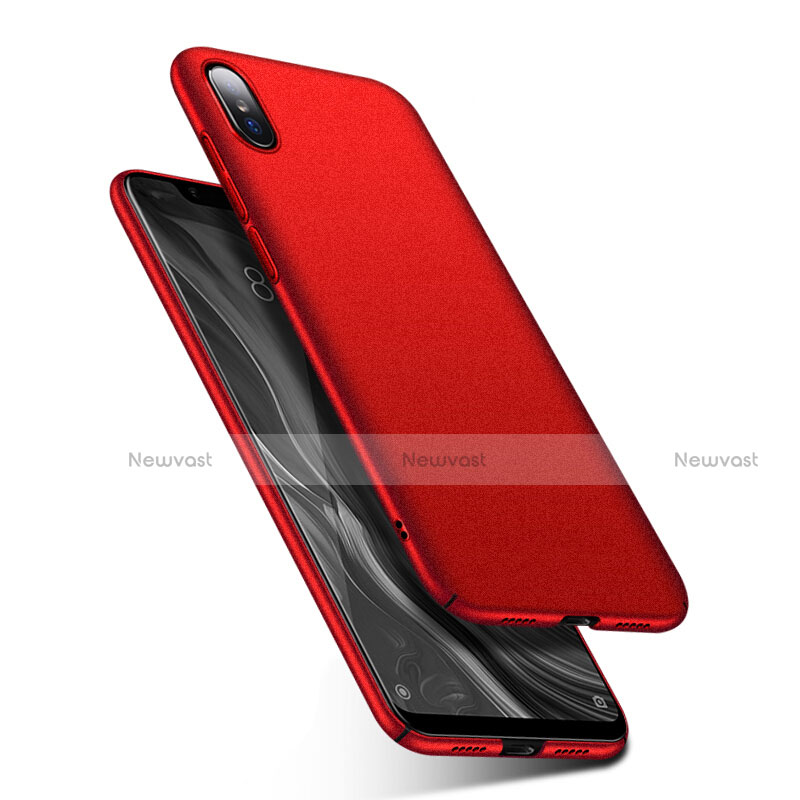 Hard Rigid Plastic Matte Finish Case Back Cover M01 for Xiaomi Mi 8 Screen Fingerprint Edition Red