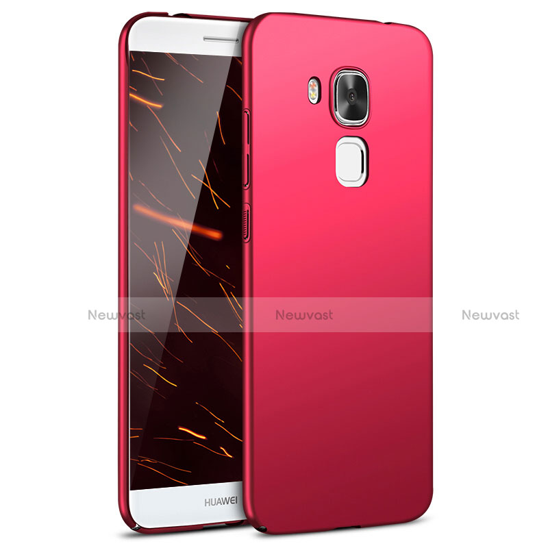 Hard Rigid Plastic Matte Finish Case Back Cover M02 for Huawei G9 Plus Red