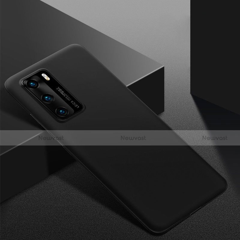 Hard Rigid Plastic Matte Finish Case Back Cover M02 for Huawei P40 Black