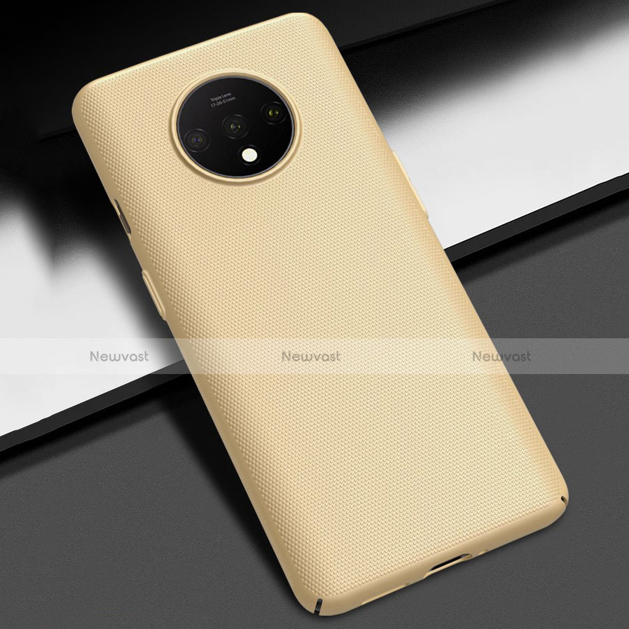 Hard Rigid Plastic Matte Finish Case Back Cover M02 for OnePlus 7T Gold