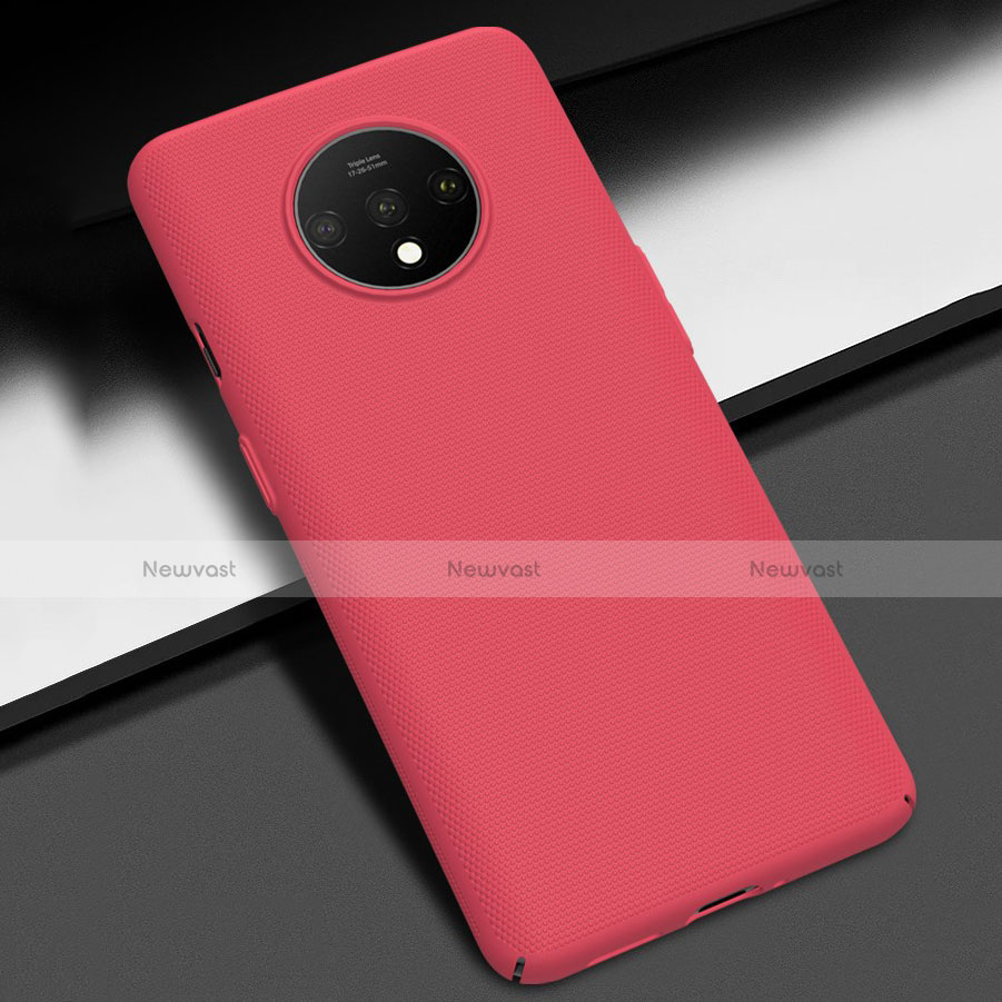 Hard Rigid Plastic Matte Finish Case Back Cover M02 for OnePlus 7T Red