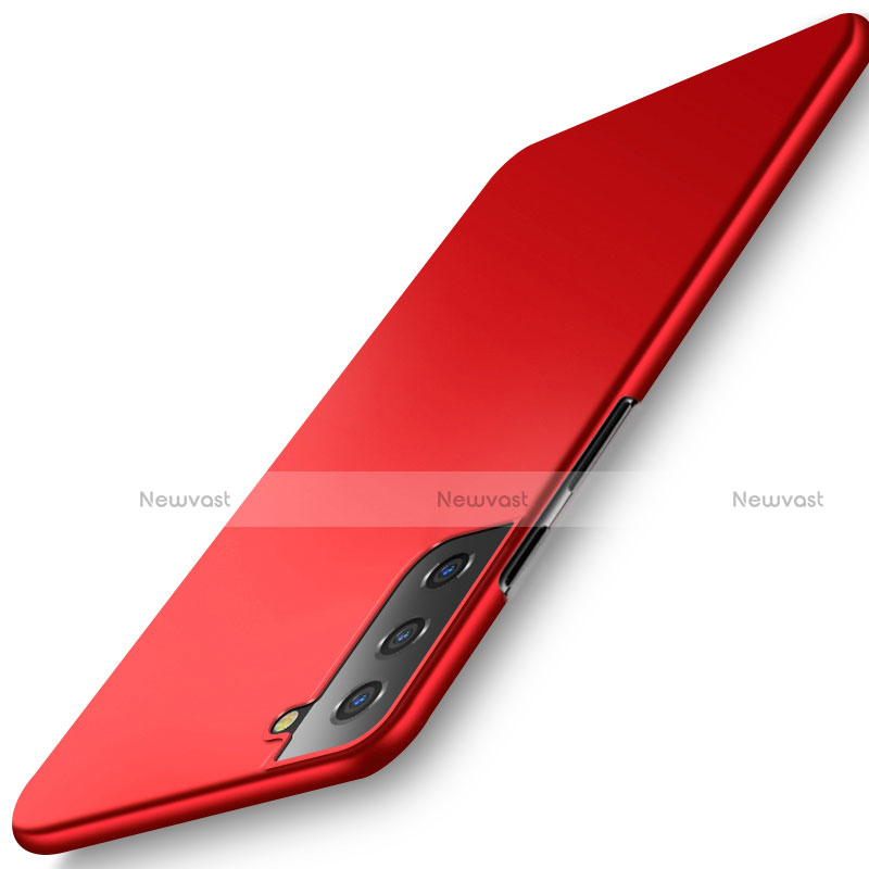 Hard Rigid Plastic Matte Finish Case Back Cover M02 for Samsung Galaxy S21 Plus 5G Red