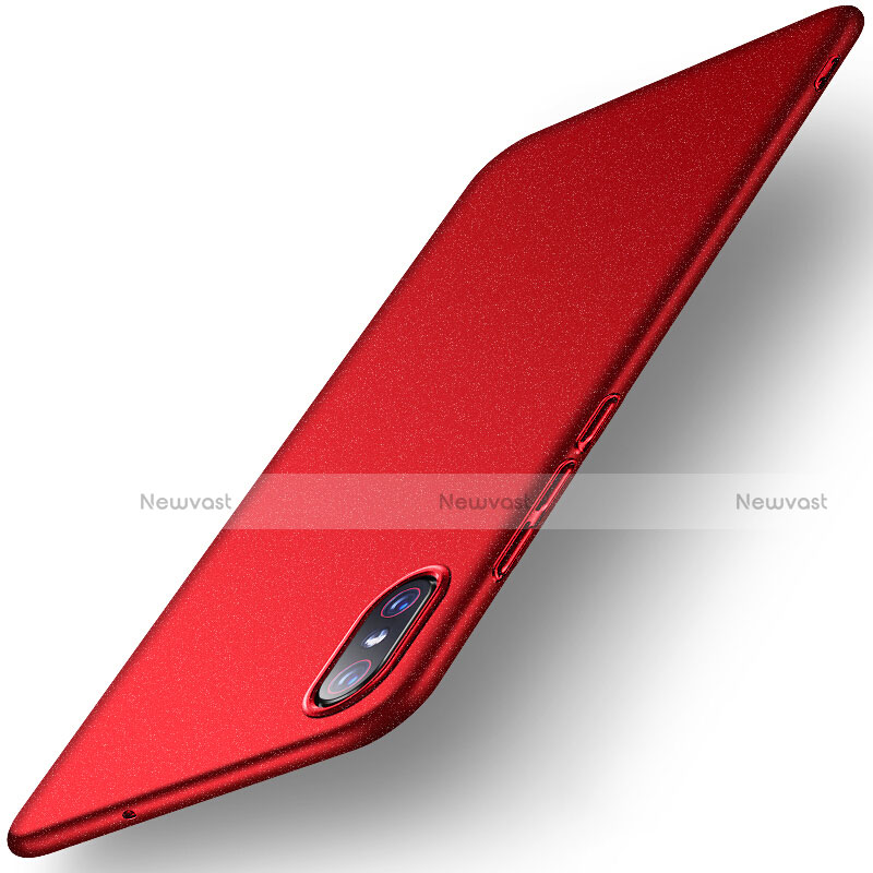 Hard Rigid Plastic Matte Finish Case Back Cover M02 for Xiaomi Mi 8 Screen Fingerprint Edition Red