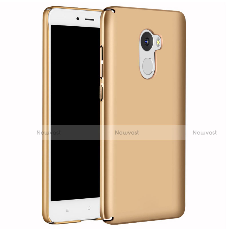 Hard Rigid Plastic Matte Finish Case Back Cover M02 for Xiaomi Redmi 4 Standard Edition Gold