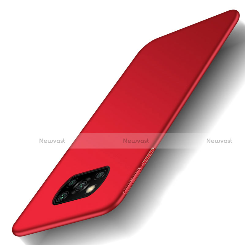 Hard Rigid Plastic Matte Finish Case Back Cover M03 for Xiaomi Poco X3 NFC Red