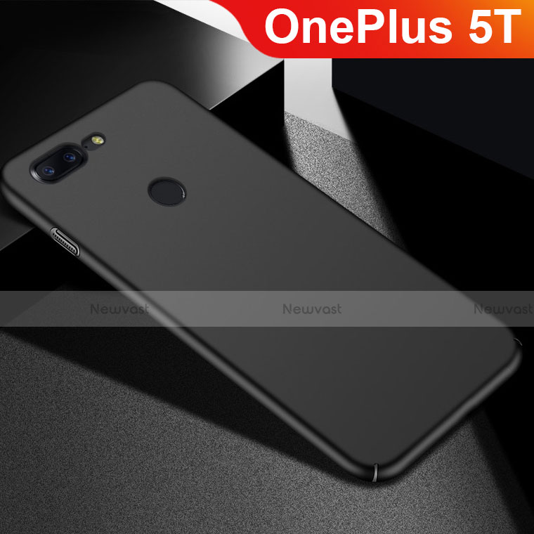 Hard Rigid Plastic Matte Finish Case Back Cover M05 for OnePlus 5T A5010 Black