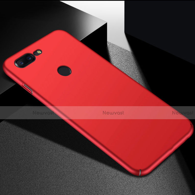 Hard Rigid Plastic Matte Finish Case Back Cover M05 for OnePlus 5T A5010 Red