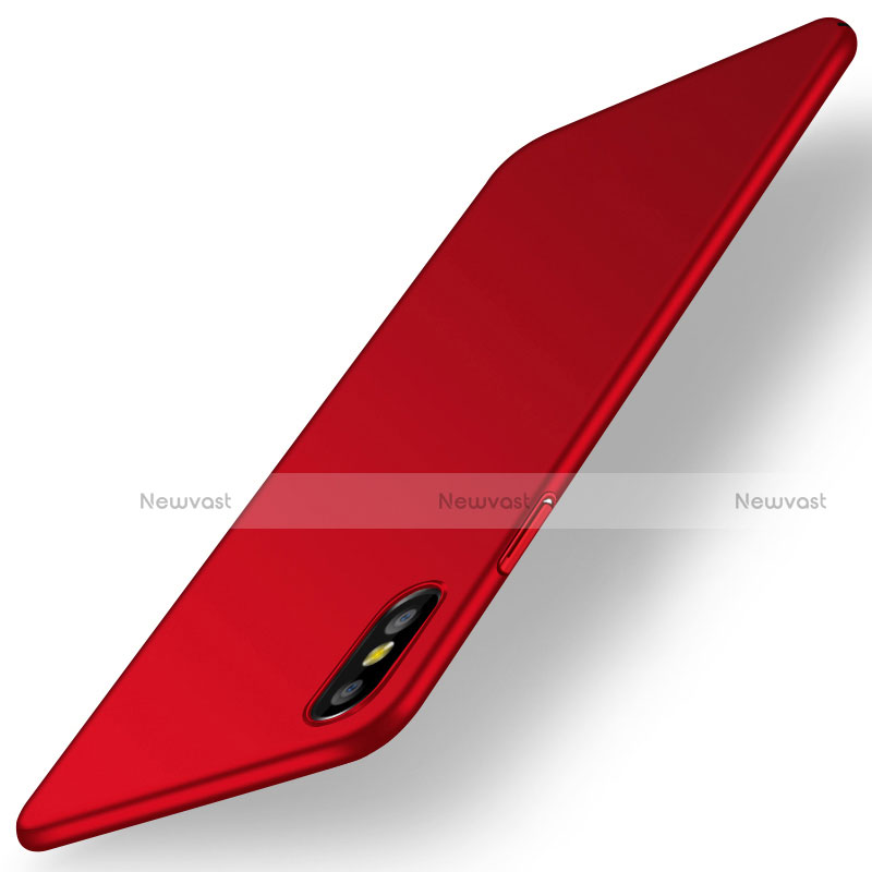 Hard Rigid Plastic Matte Finish Case Back Cover M15 for Apple iPhone X Red