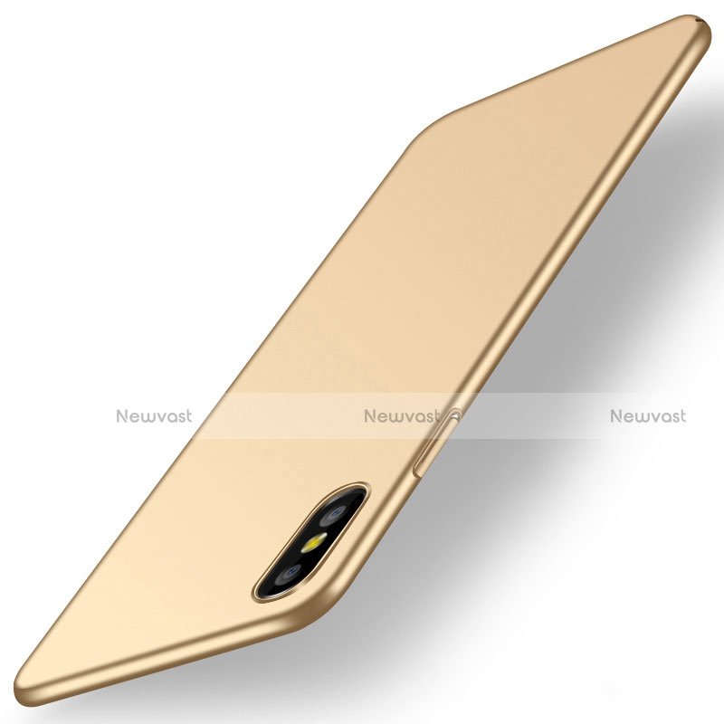 Hard Rigid Plastic Matte Finish Case Back Cover M15 for Apple iPhone Xs Gold