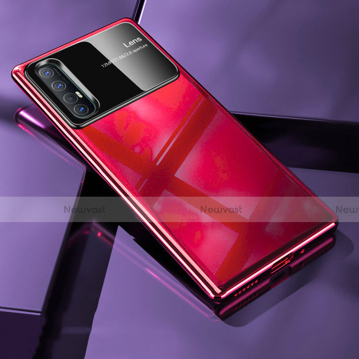 Hard Rigid Plastic Matte Finish Case Back Cover P01 for Oppo Find X2 Neo Red