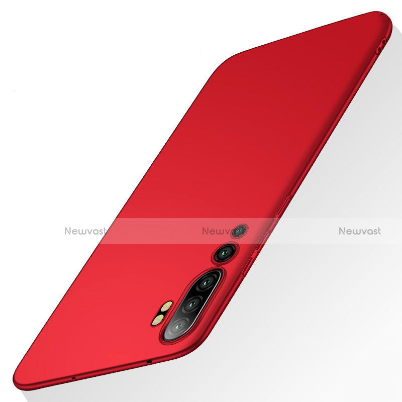 Hard Rigid Plastic Matte Finish Case Back Cover P01 for Xiaomi Mi Note 10 Red