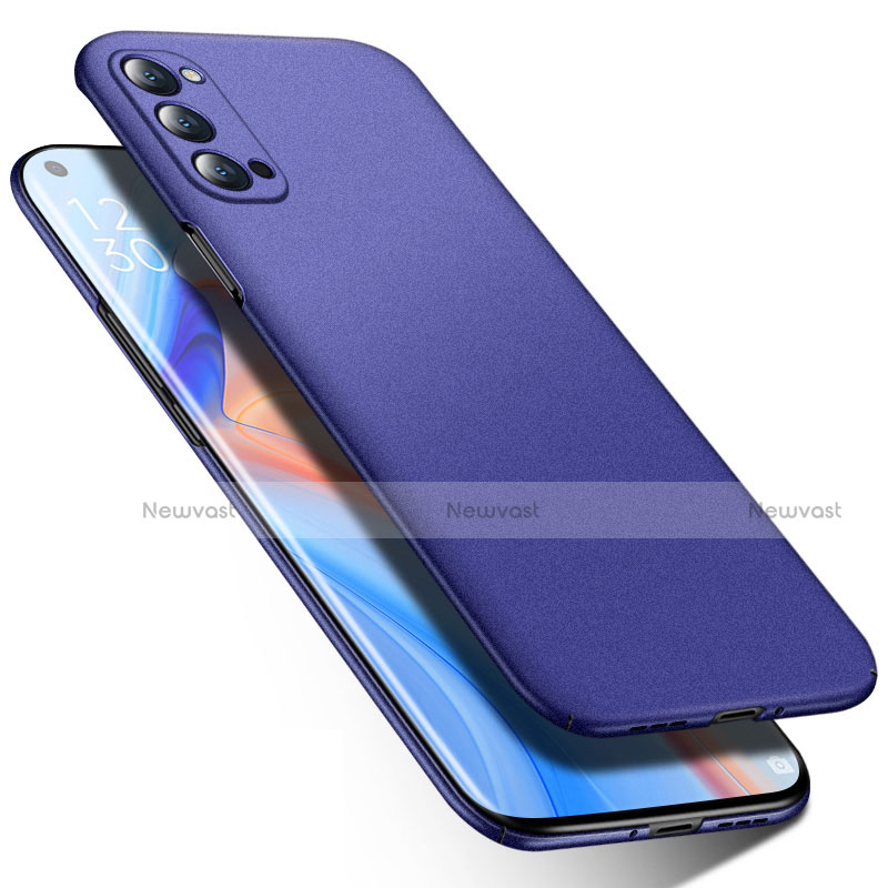 Hard Rigid Plastic Matte Finish Case Back Cover P02 for Oppo Reno4 5G Blue